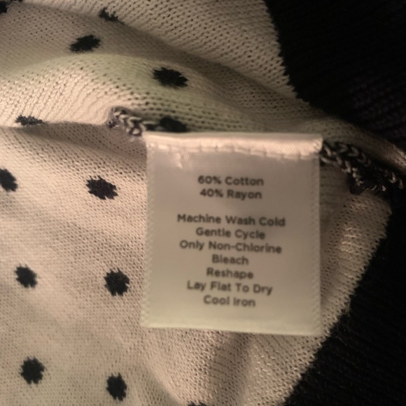 Talbots Black and White Polka Dot Cardigan Sweater M - Picture 8 of 8